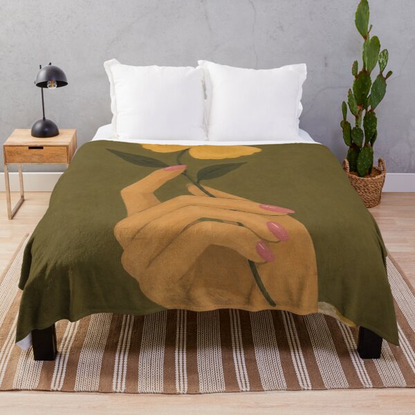 Item preview, Golden Flower Hand Illustration Olive Green Botanical designed and sold by Jozefin's Studio.