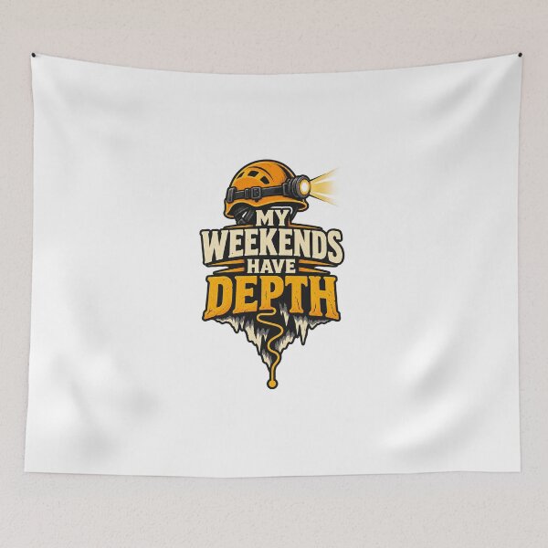 Item preview, My Weekends Have Depth - Funny Caver Gift designed and sold by UrbanCanvvas.