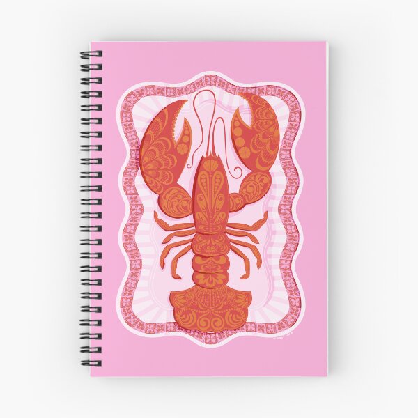 Item preview, Ornate Lobster Art Print - Maximalist Folk Art Illustration, Bold Pink & Coral Coastal Wall Art designed and sold by oh-so-odd.