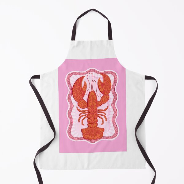 Item preview, Ornate Lobster Art Print - Maximalist Folk Art Illustration, Bold Pink & Coral Coastal Wall Art designed and sold by oh-so-odd.