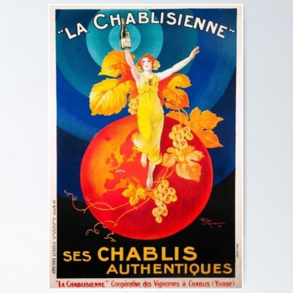 Item preview, Vintage La Chablisienne French Wine Retro Poster Print designed and sold by RetroRabbitCo.
