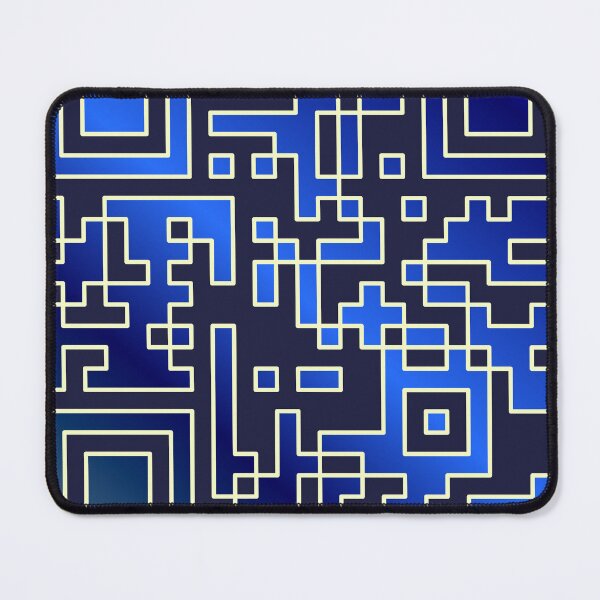Aperçu de l'œuvre Art géométrique de code QR à dégradé bleu créée et vendue par SahmatArt.
