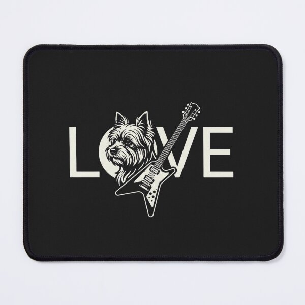 Item preview, Yorkie Rock Guitar Love Typography Vector T-Shirt designed and sold by HappyHarmony40.