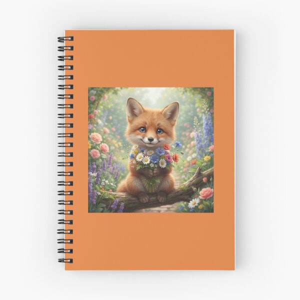 Item preview, Cute Fox with Wildflower Bouquet. designed and sold by JoyNest = "The nest of joy".