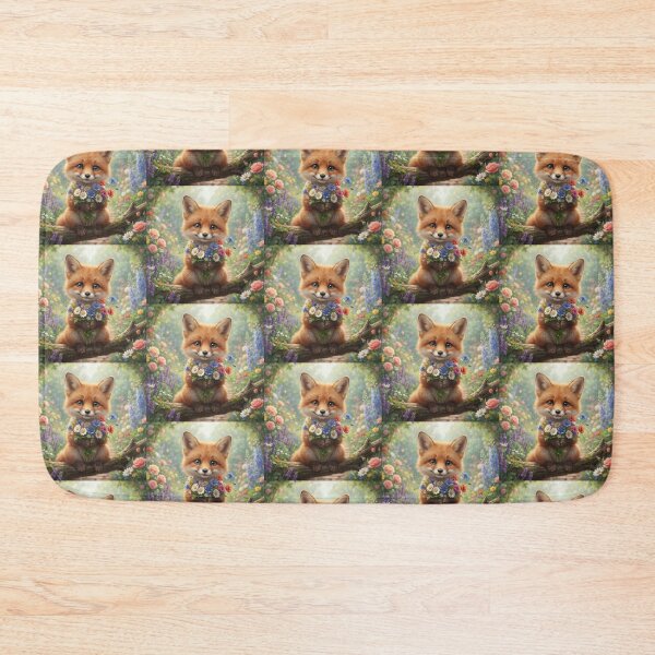 Item preview, Cute Fox with Wildflower Bouquet. designed and sold by JoyNest = "The nest of joy".