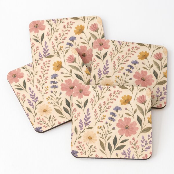 Item preview, Wildflower Watercolour Pattern Cream Botanical Garden designed and sold by Jozefin's Studio.