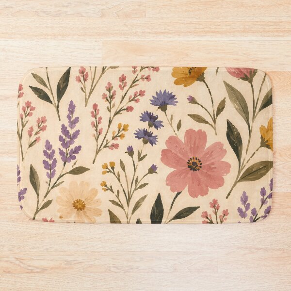 Item preview, Wildflower Watercolour Pattern Cream Botanical Garden designed and sold by Jozefin's Studio.