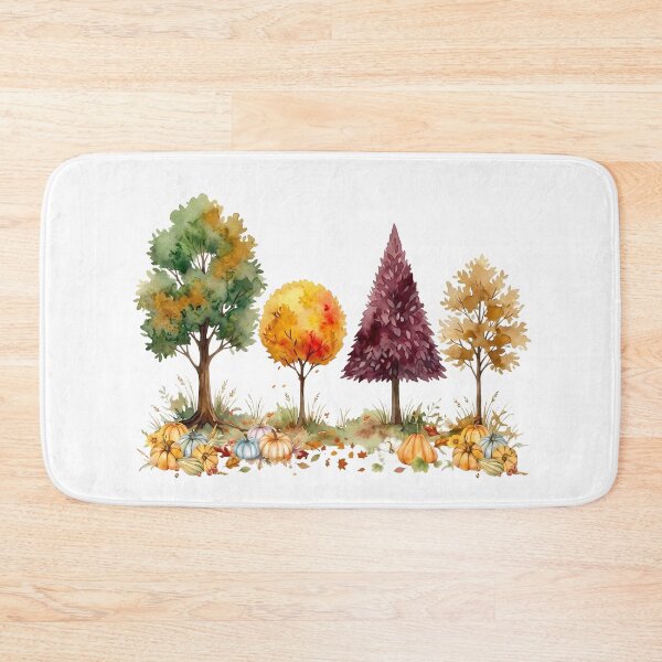 Item preview, Watercolor Autumn Trees Border  with Pumpkins  designed and sold by VibranPalette.