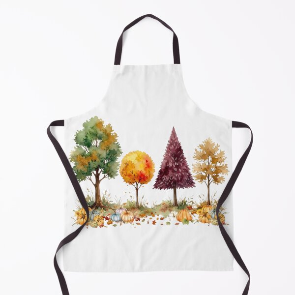 Item preview, Watercolor Autumn Trees Border  with Pumpkins  designed and sold by VibranPalette.