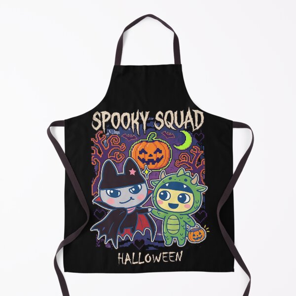 Item preview, Kawaii Spooky Squad Halloween: Vampire Cat & Dragon Child Pixel Art designed and sold by CuteKats.