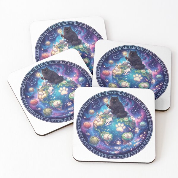Item preview, Cosmic Cat Universe: Magical Black Cat Ruling the Feline Planet designed and sold by PetalsPaws.