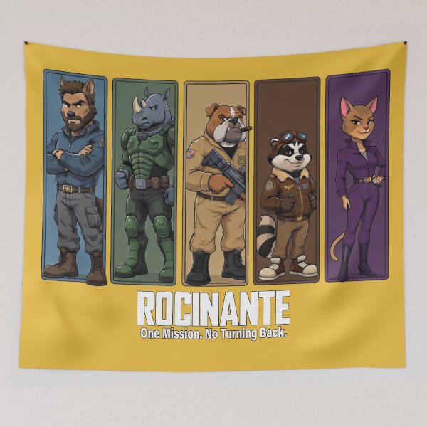 Item preview, The Expanse Rocinante Crew — One Mission. No Turning Back | Sci-Fi Cartoon designed and sold by MischiefFoundry.