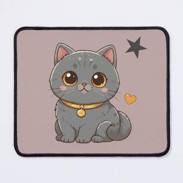 Artikelvorschau, Niedliche Kawaii-Britisch-Kurzhaar-Katze | Chibi-Illustration einer blauen Britisch-Kurzhaar-Katze entworfen und verkauft von Mousy17.