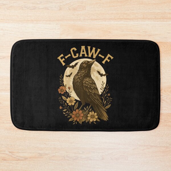 Item preview, Black Crow F-Caw-F Raven Bird Saying Graphic Retro Floral designed and sold by kawaiwifeylovin.