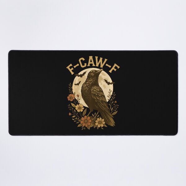 Item preview, Black Crow F-Caw-F Raven Bird Saying Graphic Retro Floral designed and sold by kawaiwifeylovin.