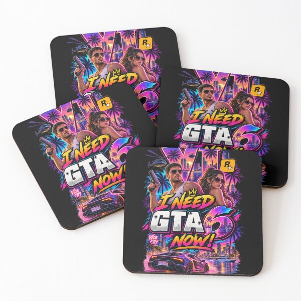 Item preview, I Need G.T.A 6 Now! Retro Gaming Poster - Synthwave Aesthetics designed and sold by SilverLook48.