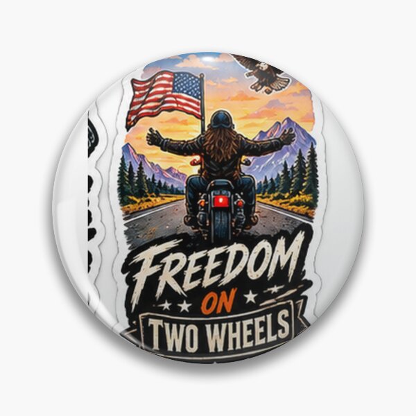 Item preview, Freedom on Two Wheels – American Motorcycle Sticker designed and sold by PghArt.