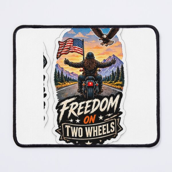 Item preview, Freedom on Two Wheels – American Motorcycle Sticker designed and sold by PghArt.