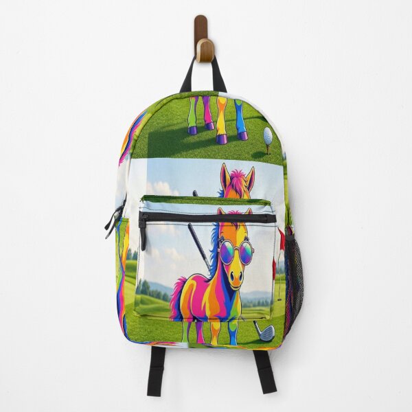Item preview, Tugy the Rainbow Horse Playing Golf designed and sold by Breezes-of-Ida.