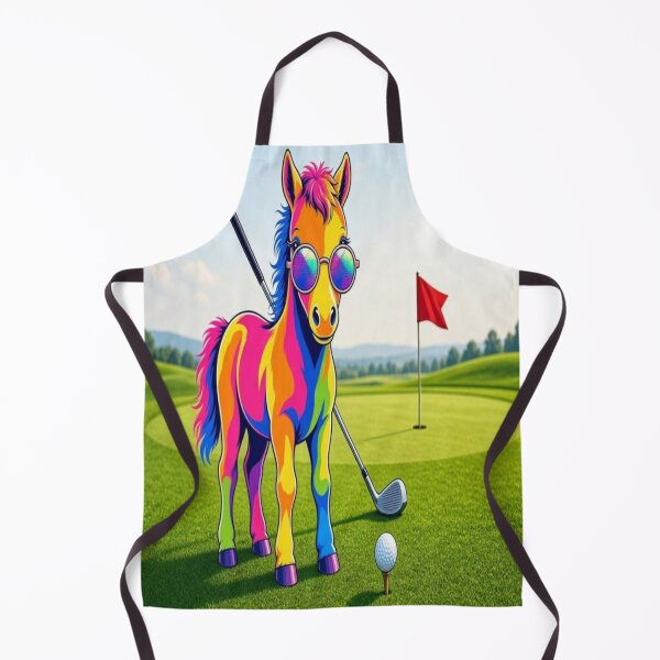 Item preview, Tugy the Rainbow Horse Playing Golf designed and sold by Breezes-of-Ida.