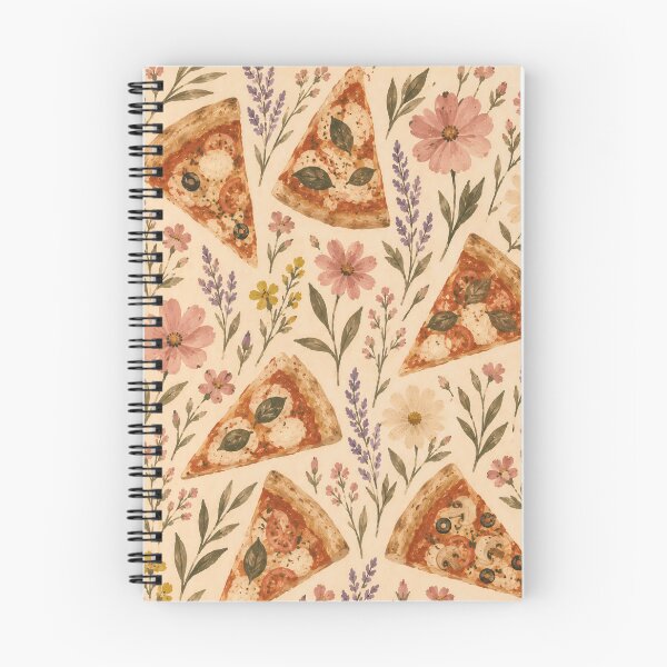 Item preview, Boho Pizza Slices Watercolour Botanical Floral Pattern Art designed and sold by Jozefin's Studio.