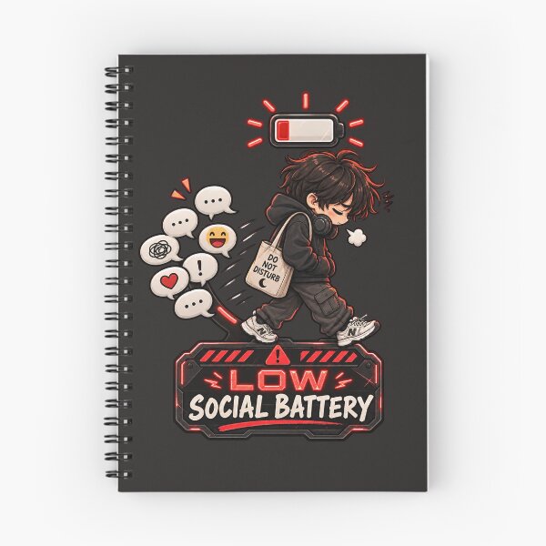 Item preview, Low Social Battery Sticker – Funny Cartoon Warning Design – Gift for Introverts designed and sold by Infinite Images.