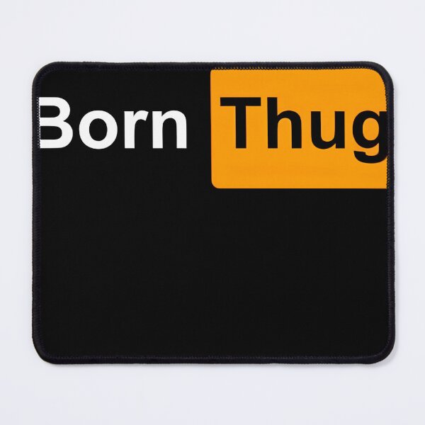 Item preview, Born Thug T-Shirt | Orange Typography Graphic Tee | Hip Hop Streetwear Attitude Shirt designed and sold by MusixMerch.