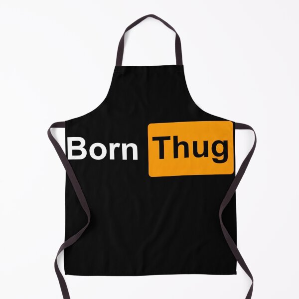 Item preview, Born Thug T-Shirt | Orange Typography Graphic Tee | Hip Hop Streetwear Attitude Shirt designed and sold by MusixMerch.