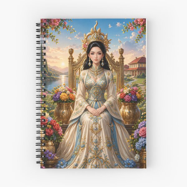 Item preview, The Illustration of Pretty Lady in Beautiful, Blooming Garden designed and sold by Pim-Crystal.