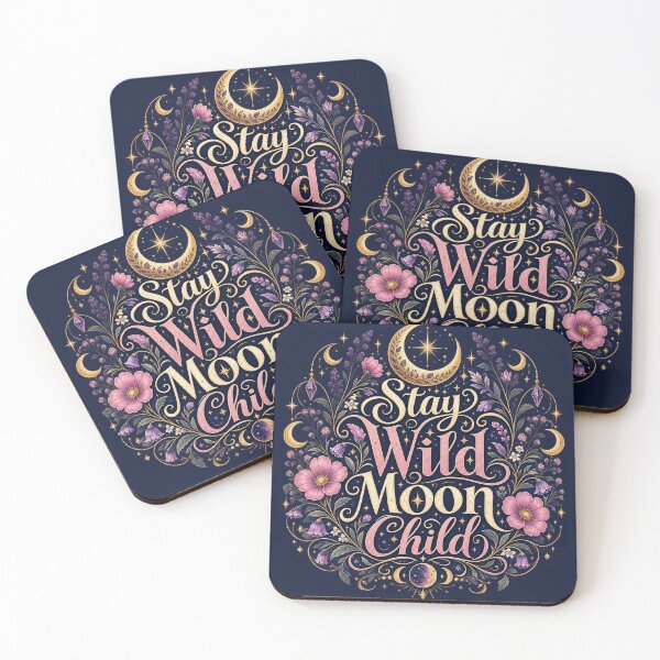 Item preview, Stay Wild Moon Child – Celestial Floral Witchy Moon Art designed and sold by From Cyryl with Love.