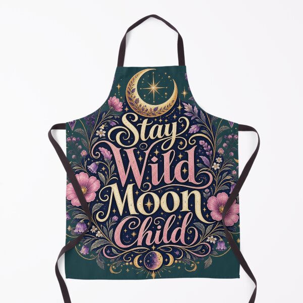 Item preview, Stay Wild Moon Child – Celestial Floral Witchy Moon Art designed and sold by From Cyryl with Love.