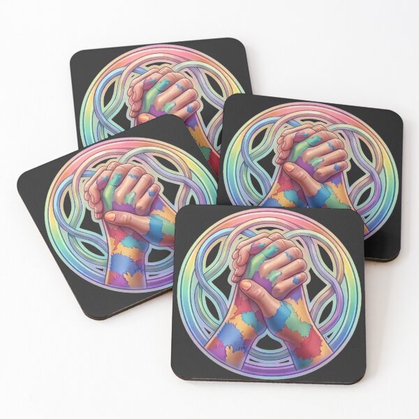 Item preview, Together Hands Clasped Rainbow Rings designed and sold by Surviving Monday Club.
