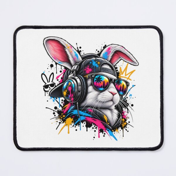 Item preview, Cool DJ Rabbit Street Art Splatter Paint Graphic designed and sold by KTD28_SHOP.