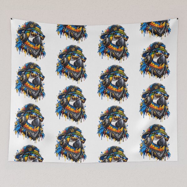 Item preview, Cool DJ Parrot with Sunglasses Streetwear Graffiti Art designed and sold by KTD28_SHOP.