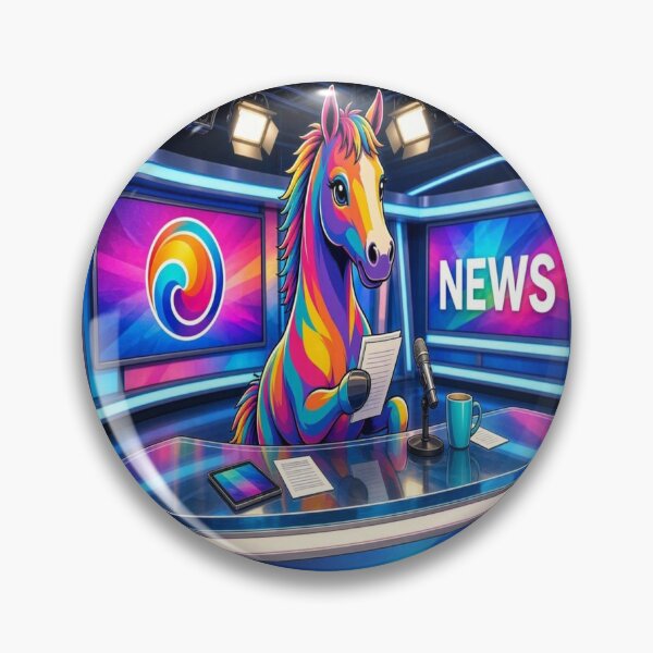 Item preview, Cool Rainbow Horse News Anchor in TV Studio Pop Art - Tugy designed and sold by Breezes-of-Ida.