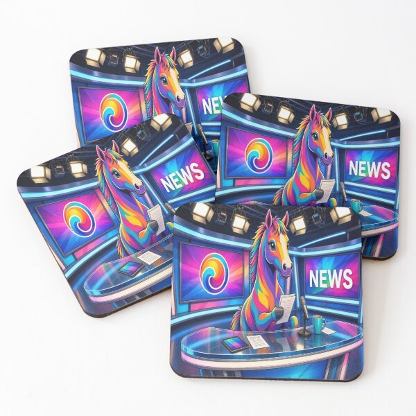 Item preview, Cool Rainbow Horse News Anchor in TV Studio Pop Art - Tugy designed and sold by Breezes-of-Ida.