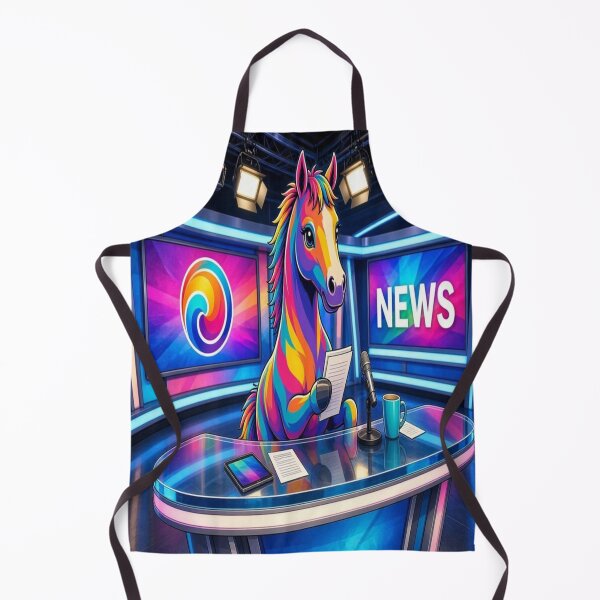 Item preview, Cool Rainbow Horse News Anchor in TV Studio Pop Art - Tugy designed and sold by Breezes-of-Ida.