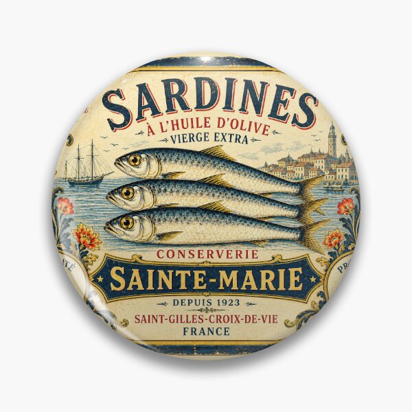 Item preview, Vintage French Sardine Cannery Label designed and sold by newnomads-art.