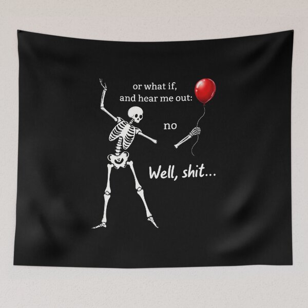 Item preview, Well Skeleton Holding Balloon Gothic Halloween  designed and sold by gear-posters.