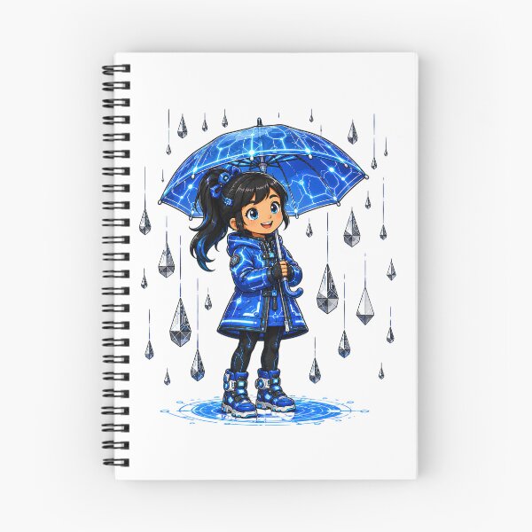 Item preview, Cute Futuristic Cyberpunk Anime Girl with Glowing Tech Umbrella Sci-Fi Digital Art designed and sold by Nubian Style.