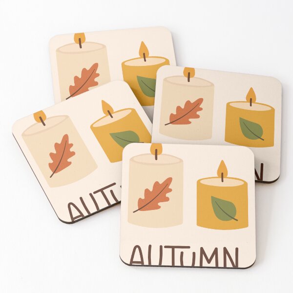 Item preview, Cozy Autumn Leaf Lit Candles  designed and sold by BetweenForms.