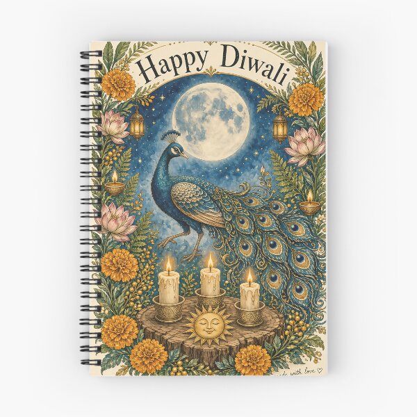 Item preview, Happy Diwali Peacock Festival of Lights designed and sold by ArizonaWitches.