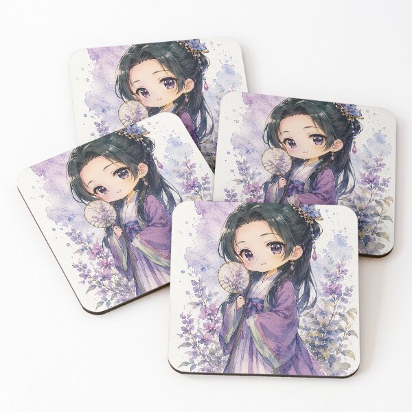 Aperçu de l'œuvre Personnage chibi mignon d'anime à l'aquarelle – Cadeau artistique kawaii d'anime japonais créée et vendue par shopthehappycart.