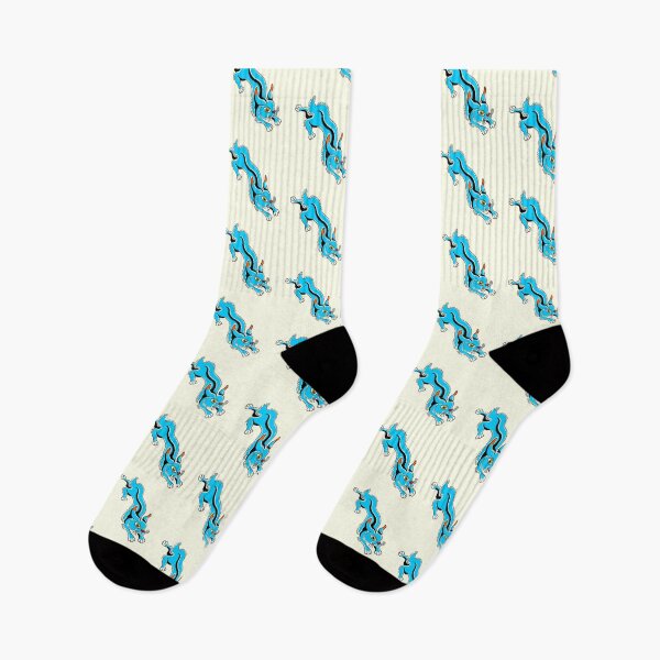 Item preview, Blue Rabbit Leaping Cartoon Art designed and sold by MARCOSURREAL.