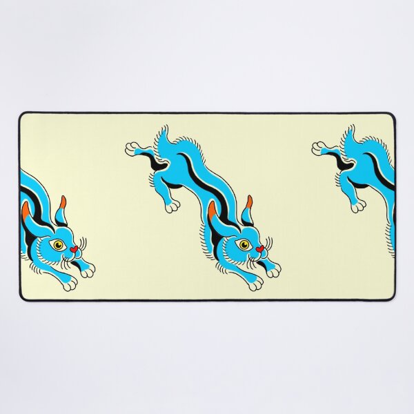 Item preview, Blue Rabbit Leaping Cartoon Art designed and sold by MARCOSURREAL.