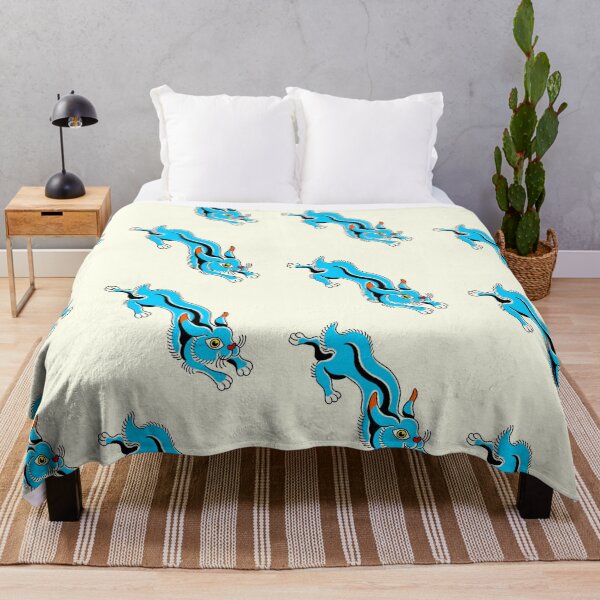 Item preview, Blue Rabbit Leaping Cartoon Art designed and sold by MARCOSURREAL.