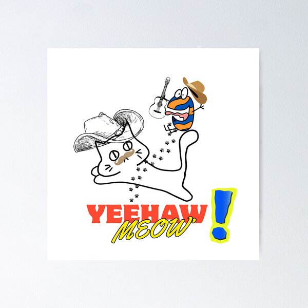 Item preview, Yeehaw Meow Funny Cowboy Cat Country Music Art designed and sold by NourArtCorner.