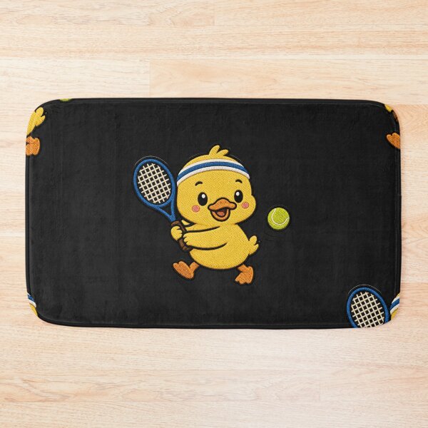 Item preview, Cute Duck Playing Tennis Kawaii Embroidery Patch designed and sold by ColorSplash123.
