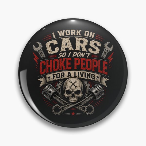 Item preview, I Work On Cars So I Don’t Choke People Funny Mechanic Skull T-Shirt designed and sold by Drip5.
