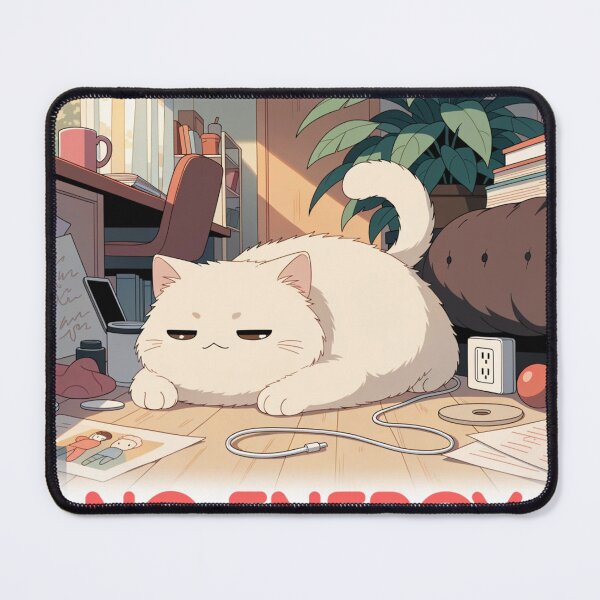 Item preview, No Energy – Lazy Cat Resting on Desk Funny Cute Cat designed and sold by Mousy17.